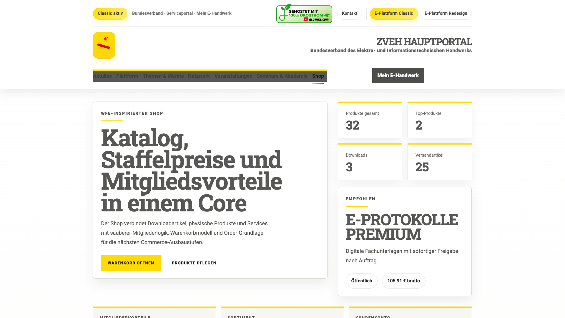 Shop-Katalog im Classic-Design